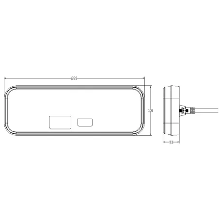 Rückleuchte LED Rechteckig 12 / 24V Links