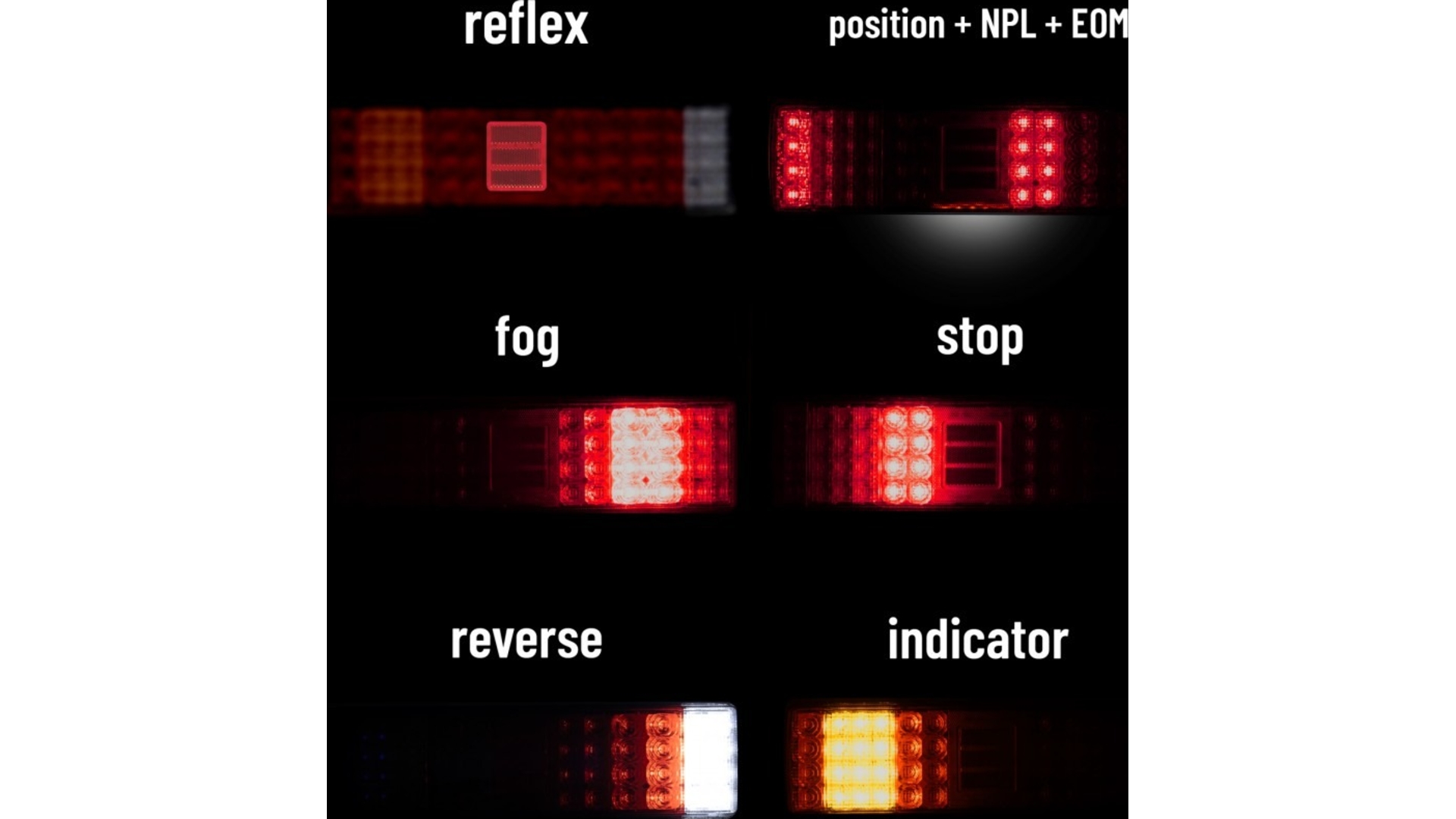 Rückleuchte LED 7-Segment Links
