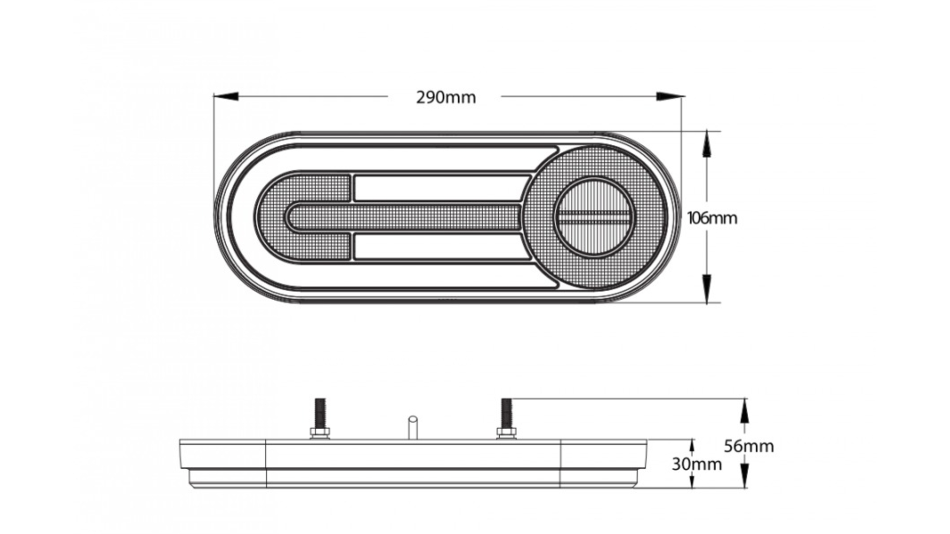 Tail Lamp LED Tl 12 / 24V (Large Oval)