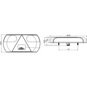 Feu Arrière 32 X LED Avec Triangle 12 / 24V Droit