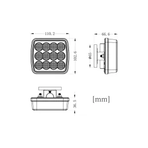 Blitzleuchte 12 X LED 12 / 24V Magnet