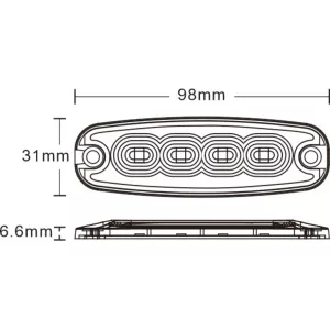 Strobe Lamp 4 X LED Slim