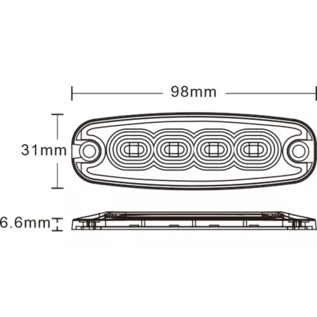 Strobe Lamp 4 X LED Slim