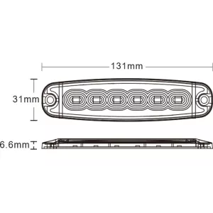 Strobe Lamp 6 X LED Slim