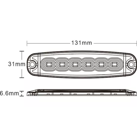 Feu Stroboscopique 6 X LED Slim