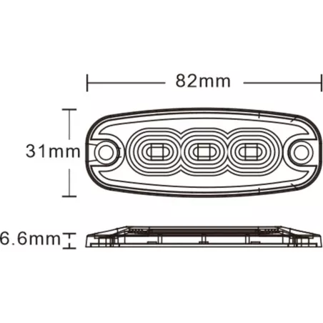 Luz Estroboscópica 3 X LED Slim