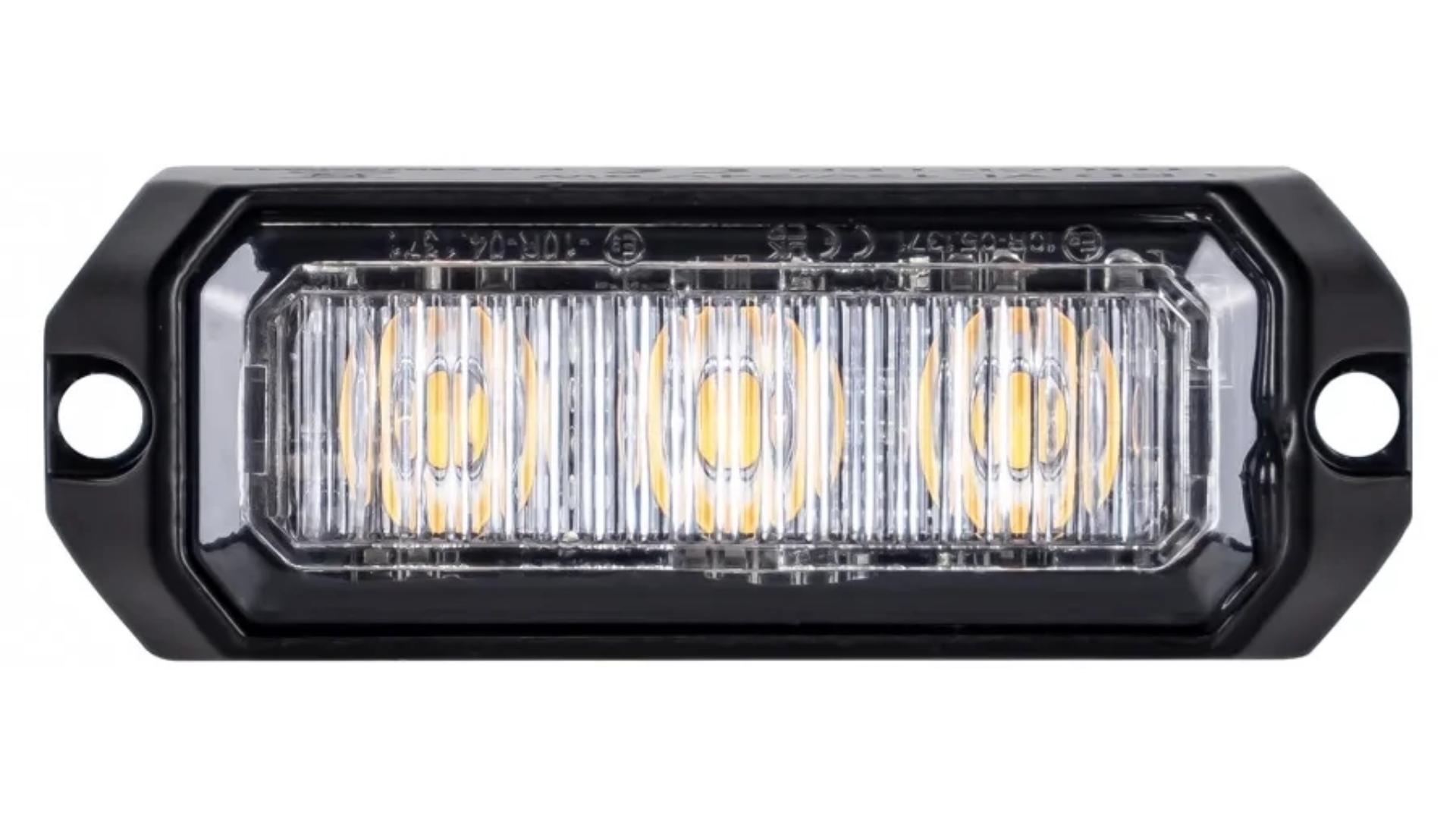 Blitzleuchte 3 X LED R10 R65 Mit 5m Kabel (Klein, Orange)