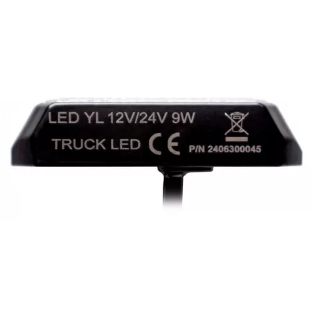 Blitzleuchte 3 X LED R10 R65 Mit 5m Kabel (Klein, Orange)