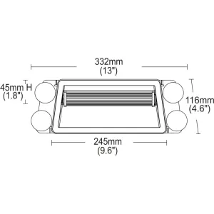 Feu Stroboscopique Avec Ventouses 332x116x76 (LED, Bleu)