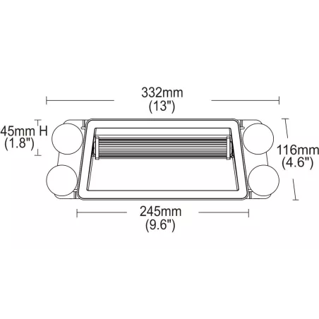 Feu Stroboscopique Avec Ventouses 332x116x76 (LED, Bleu)