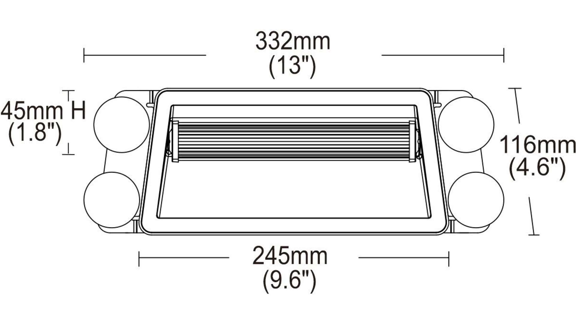 Blitzleuchte Mit Saugnäpfen 332x116x76 (LED, Blau)