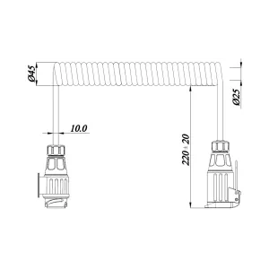 Cable Plug / Socket 13 Pin 12V 3m 8-core