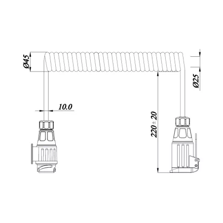 Kabel Stecker / Steckdose 13 Pin 12V 3m 8-Adrig