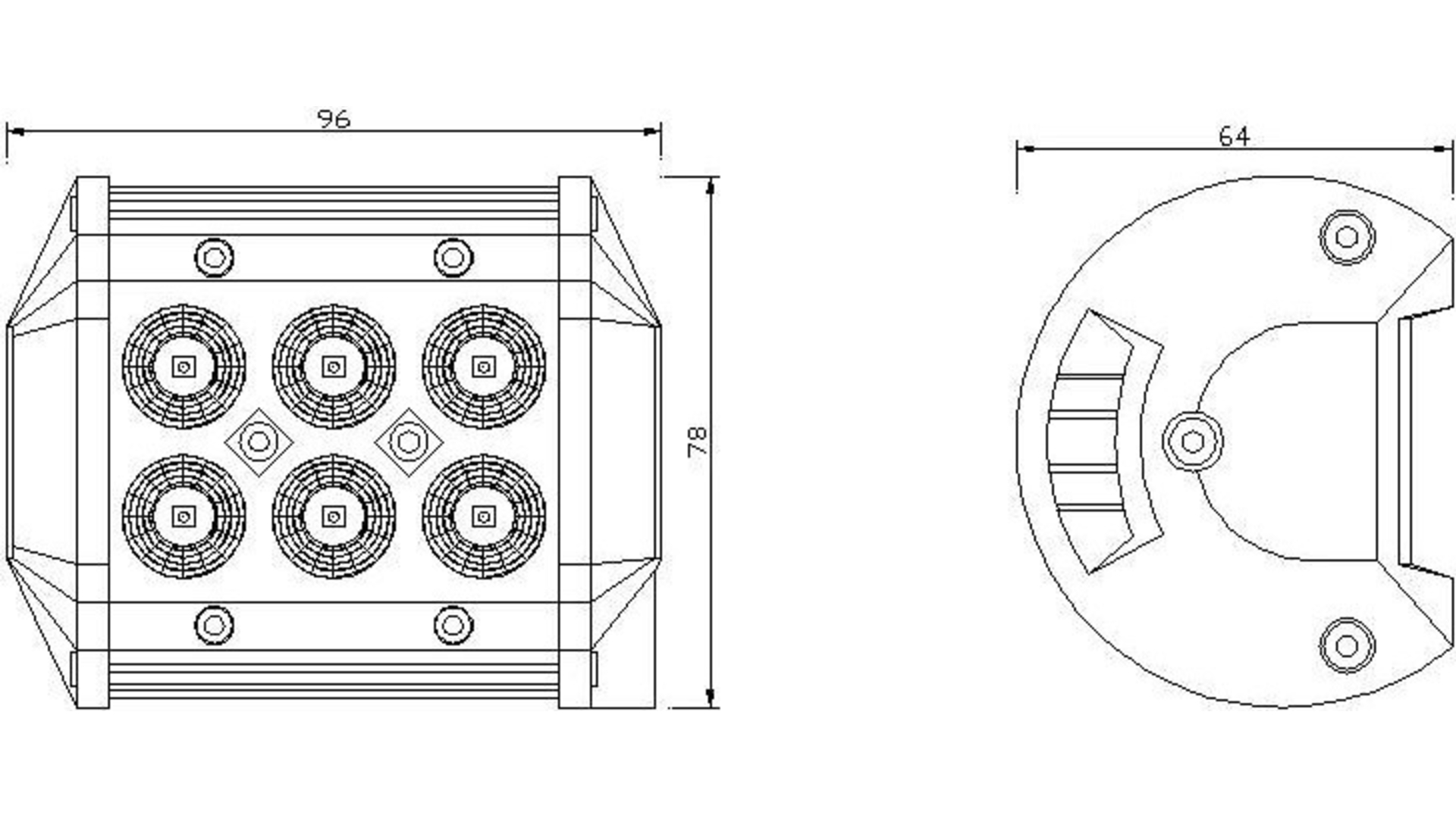 СВЕТОДИОДНАЯ ПАНЕЛЬ 6 X LED ДАЛЬНИЙ ЛУЧ Kmr4