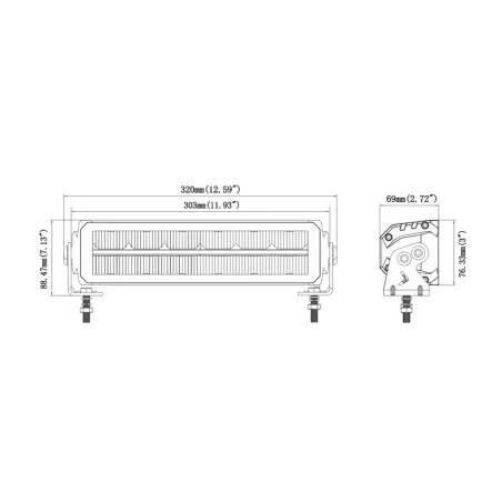 ФАРА ДАЛЬНЕГО СВЕТА Bezel-less СРЕДНИЙ LED Kmr13