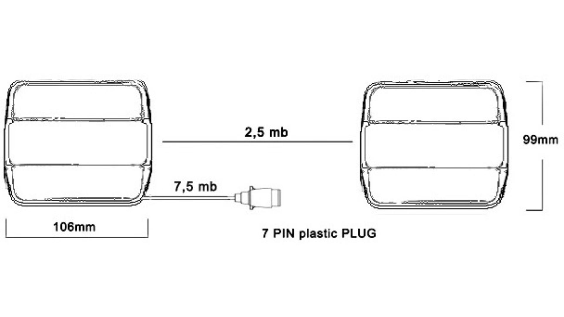 Magnetischer LED-Leuchtensatz Mit 7,5m Kabel (Weiss-Rot)