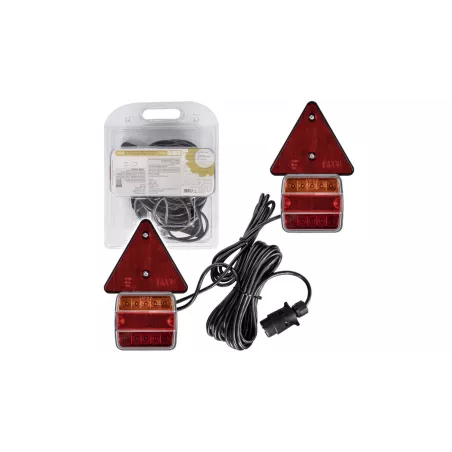 Zestaw Lamp LED Magnetycznych z Trójkątem I Przewodem 7,5m Blister (Pomarańczowo-czerwone)