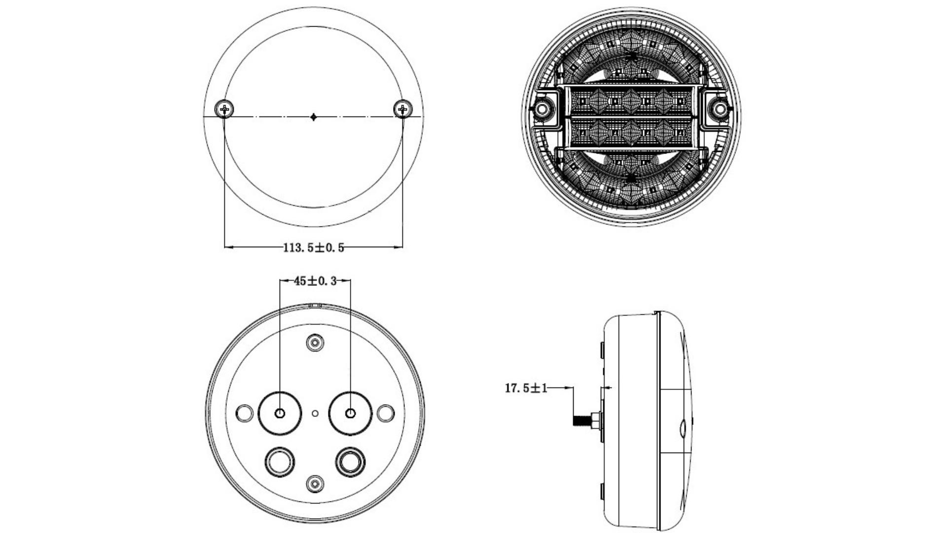 Rückleuchte LED 9-33V Rund