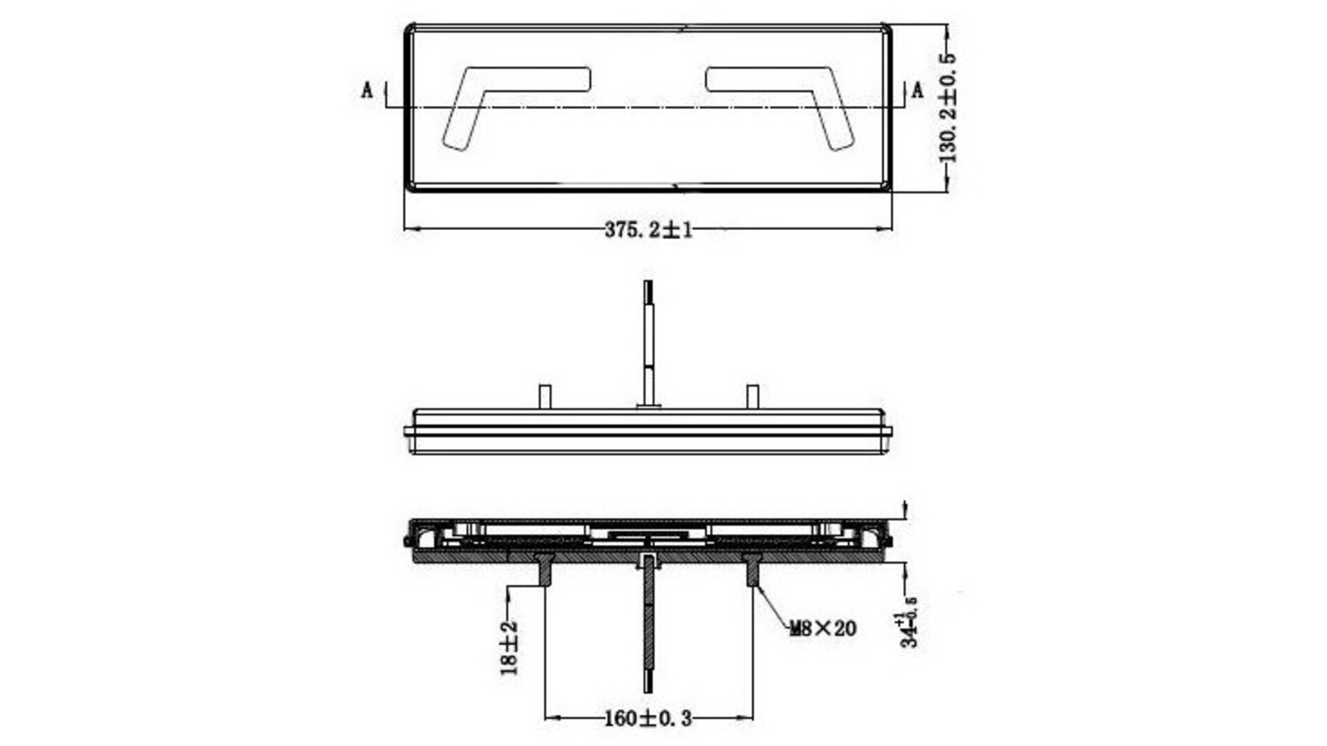 Feu Arrière Kmr1 102 X LED 12 / 24V Avec Câble Droit