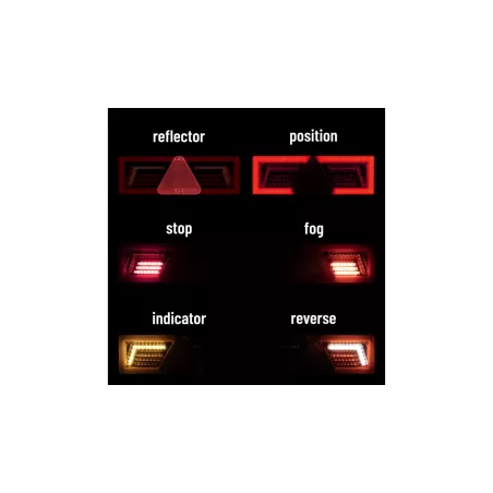 Lampa Zespolona Tylna Kmr1 96 X LED 12 / 24V z Trójkątem Lewa