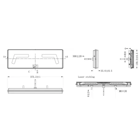 Rückleuchte Kmr1 96 X LED 12 / 24V Mit Dreieck Links