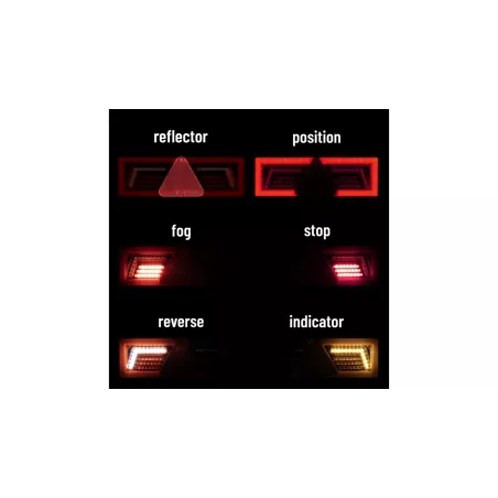 Feu Arrière Kmr1 96 X LED 12 / 24V Avec Triangle Droit
