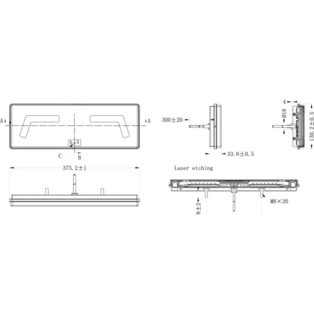 Feu Arrière Kmr1 96 X LED 12 / 24V Avec Triangle Droit