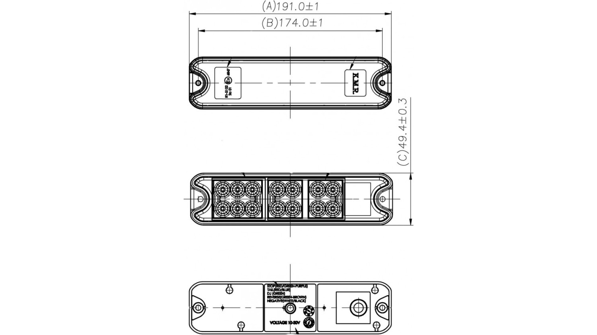 Tail Lamp 18 X LED 12 / 24V Small
