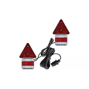 Magnetischer LED-Leuchtensatz Mit Dreieck Und 7,5m Kabel (Weiss-Rot)