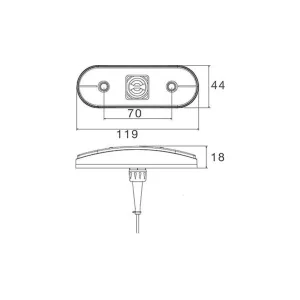 Marker Lamp Zeta With Cable 0.5m (White)
