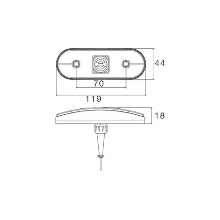 Luz de Gálibo Zeta con Cable 0,5m (Blanco)