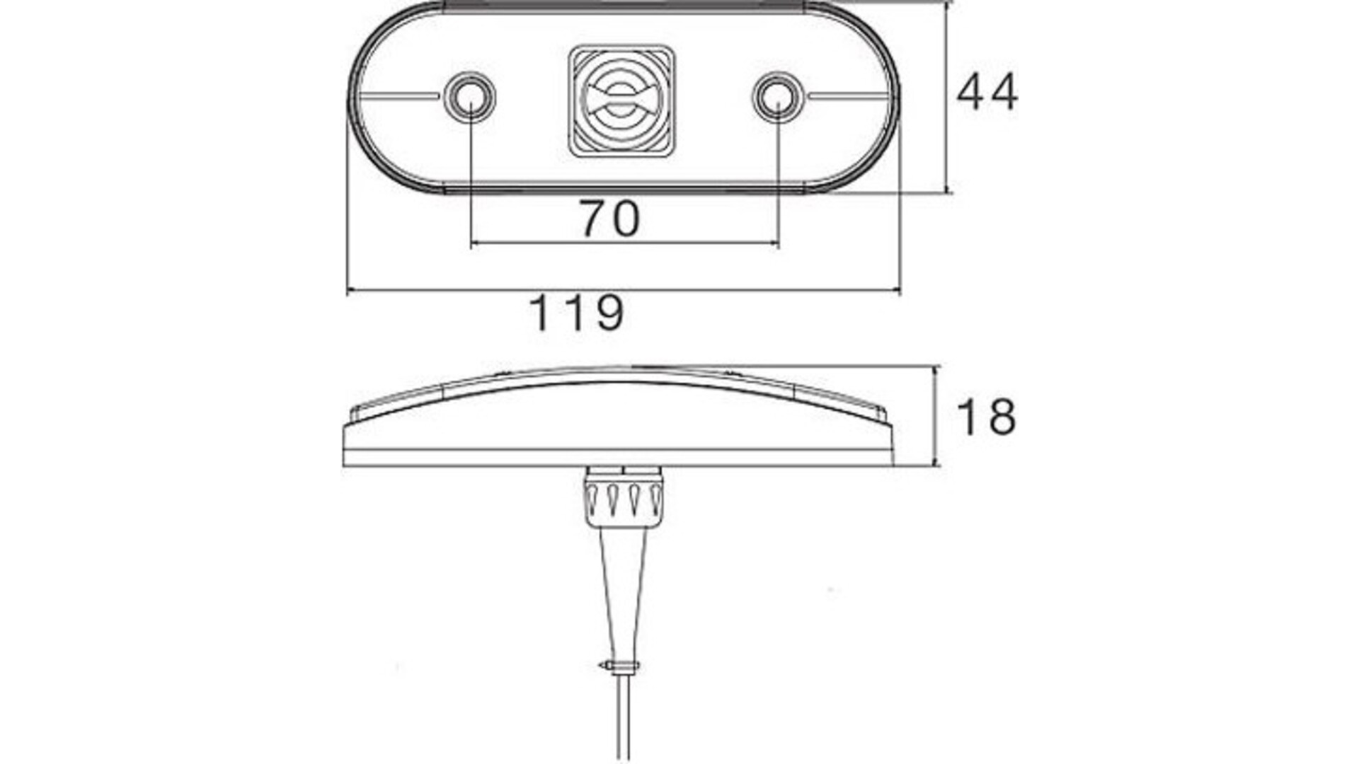 Luz de Gálibo Zeta con Cable 0,5m (Blanco)