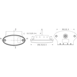 Luz de Gálibo LED 12 / 24V Kmr2 con Soporte (Amarillo)