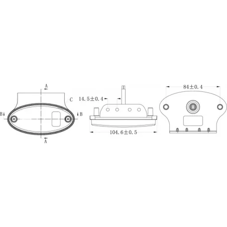 Luz de Gálibo LED 12 / 24V Kmr2 con Soporte (Amarillo)