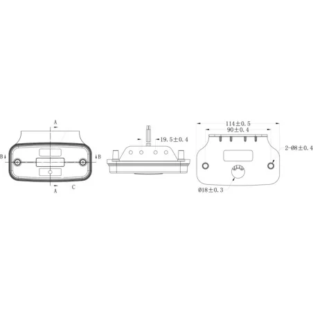 Luz de Gálibo LED 12 / 24V Kmr1 con Soporte (Amarillo)