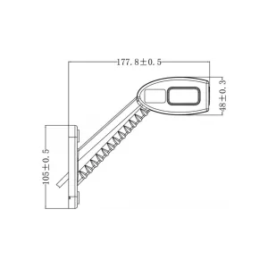 Luz de Gálibo Kmr8 LED 178mm 12 / 24V Izq