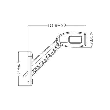 Feu de Gabarit Kmr8 LED 178mm 12 / 24V Gauche