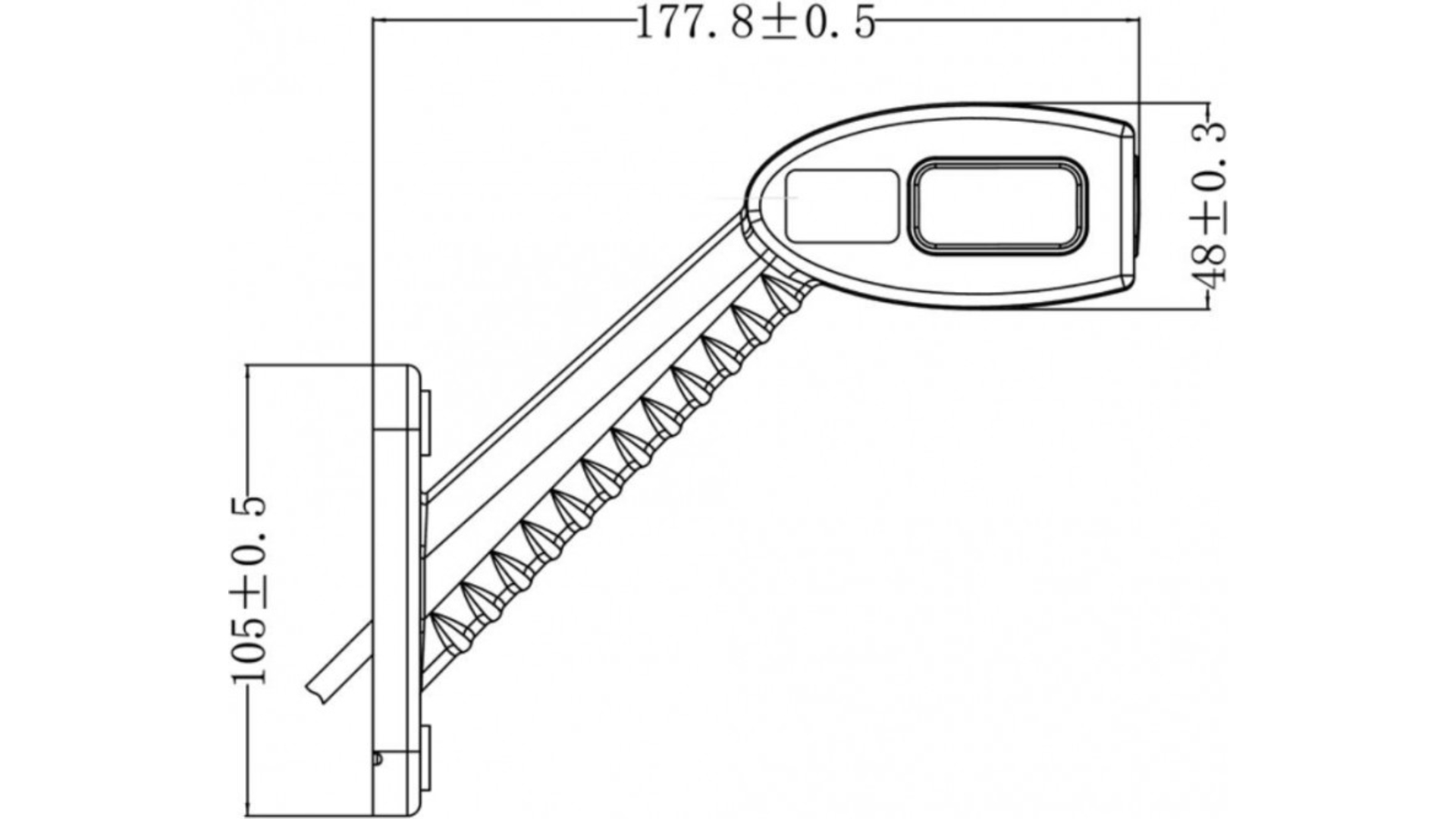 Feu de Gabarit Kmr8 LED 178mm 12 / 24V Gauche