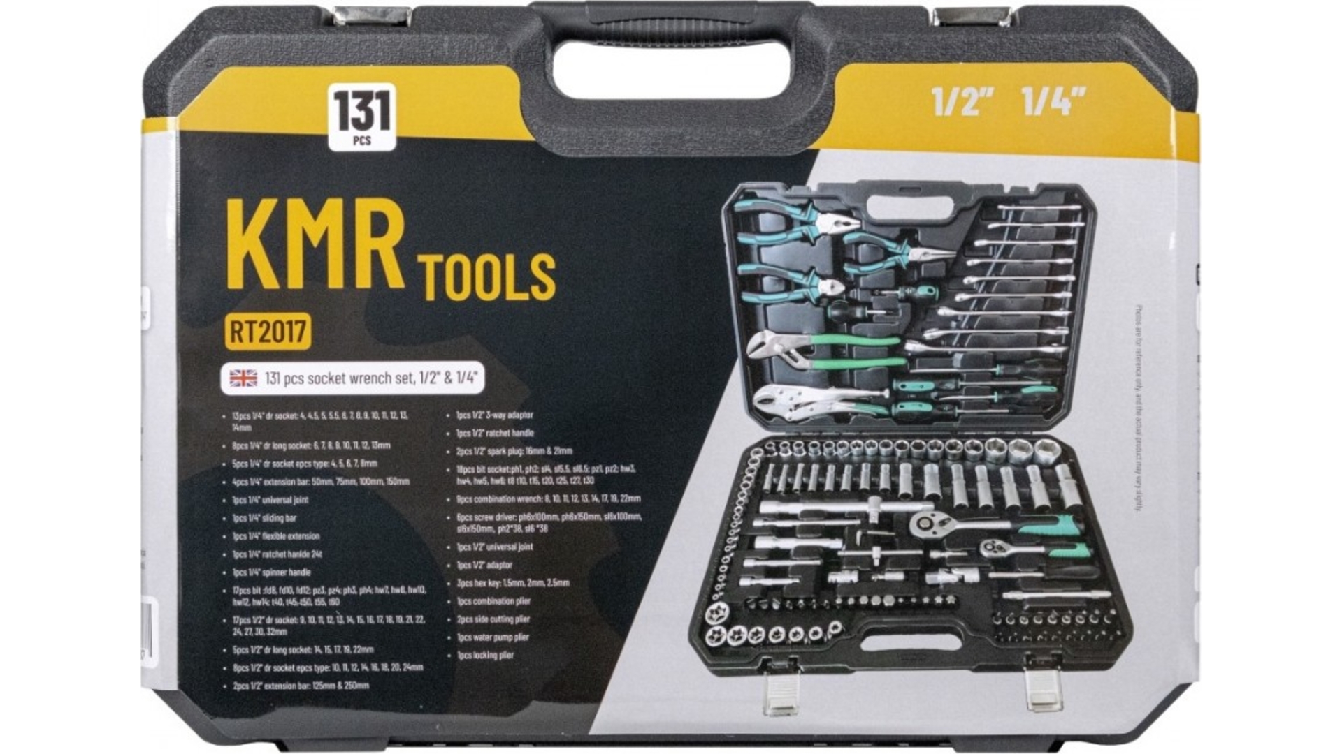 Juego de Herramientas Kmr18 131 Uds. 1 / 2" 1 / 4"