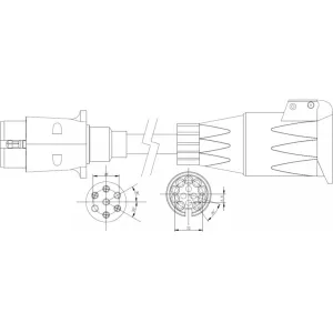 Adaptador con Cable 13 / 7 Pines 12V 0,75m