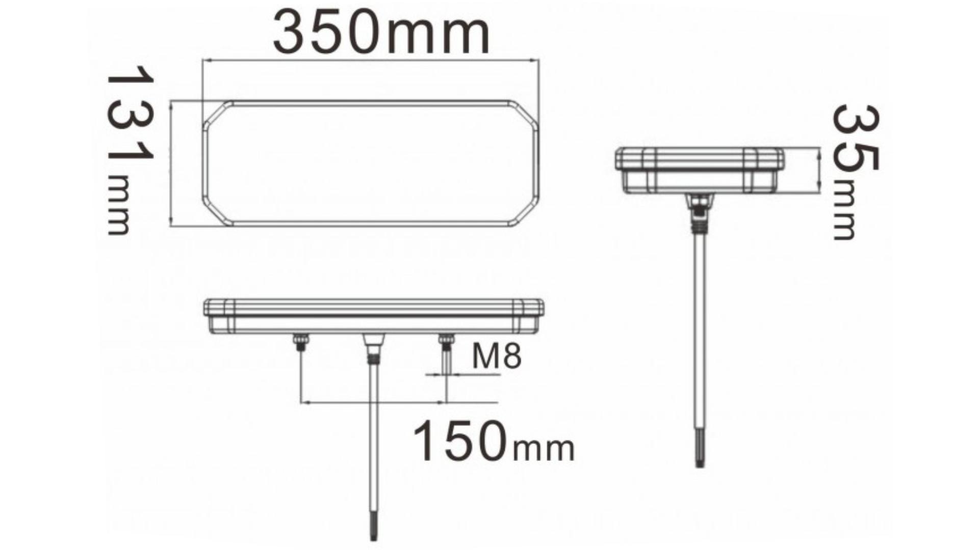 Rückleuchte LED Mit Dynamischem Blinker + Dreieck Rechts