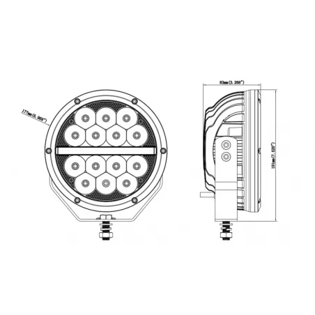 Driving Lamp + Center Position LED 12 / 24V
