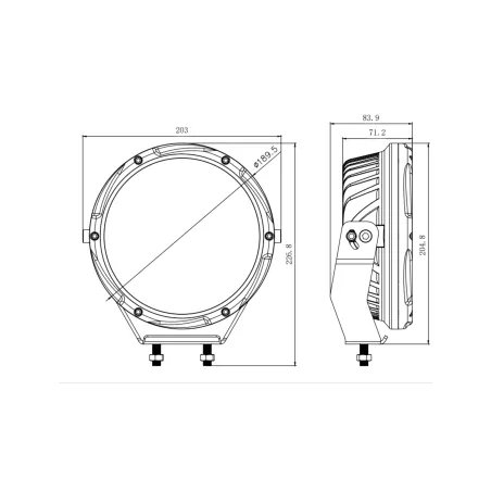 ФАРА ДАЛЬНЕГО СВЕТА + ЦЕНТРАЛЬНЫЙ ГАБАРИТНЫЙ ОГОНЬ + СТРОБОСКОП ОРАНЖЕВЫЙ