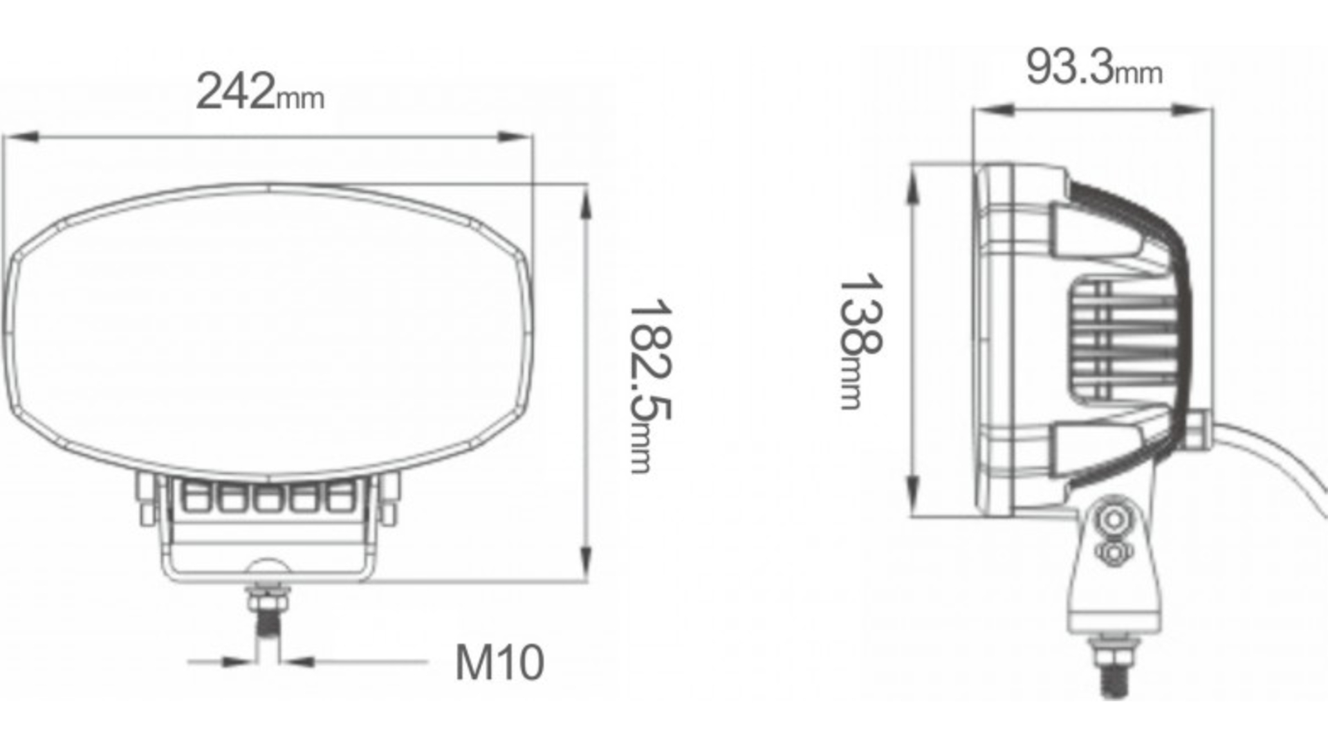 Fernlichtscheinwerfer LED + LED-Tagfahrlicht 12 / 24V