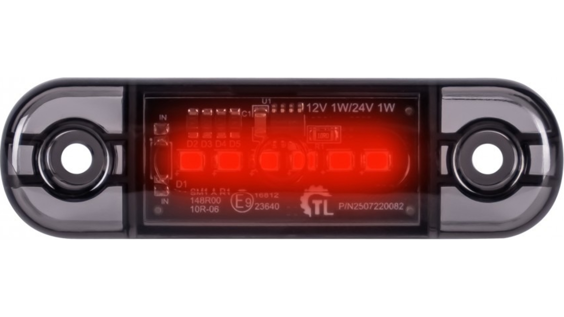 Feu de Gabarit 6 X LED 12 / 24V Dark (Rouge)