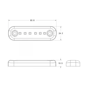 Feu de Gabarit 6 X LED 12 / 24V Dark (Rouge)
