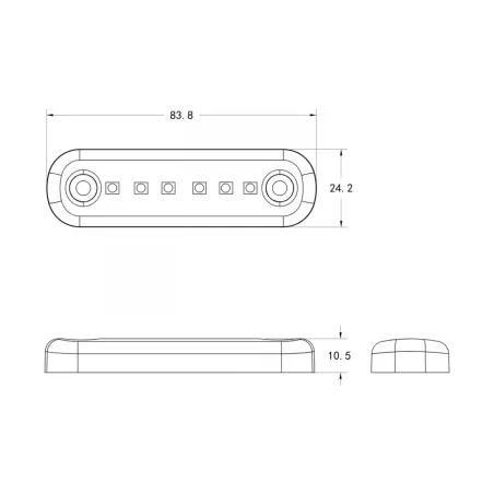 Luz de Gálibo 6 X LED 12 / 24V Dark (Rojo)