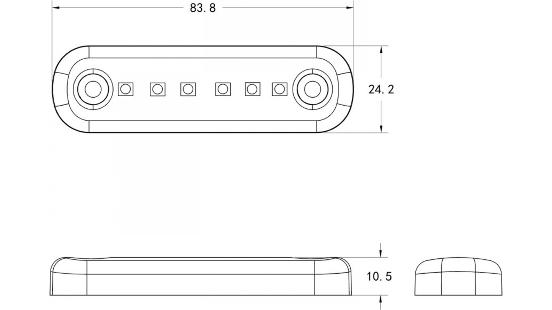 Luz de Gálibo 6 X LED 12 / 24V Dark (Blanco)