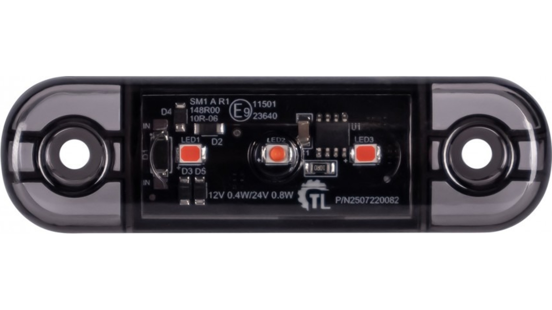 Feu de Gabarit 3 X LED 12 / 24V Dark (Rouge)