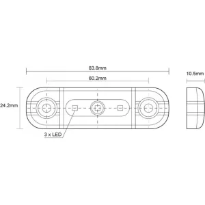 Luz de Gálibo 3 X LED 12 / 24V Dark (Blanco)